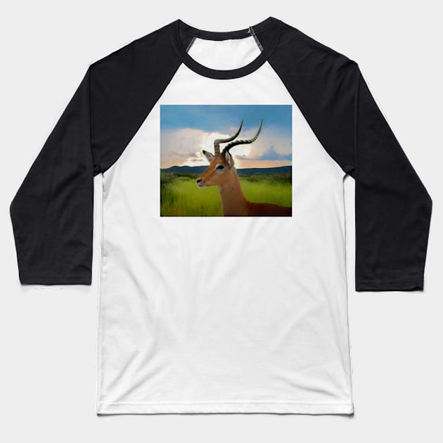 Antelope portrait Baseball T-Shirt by Guardi